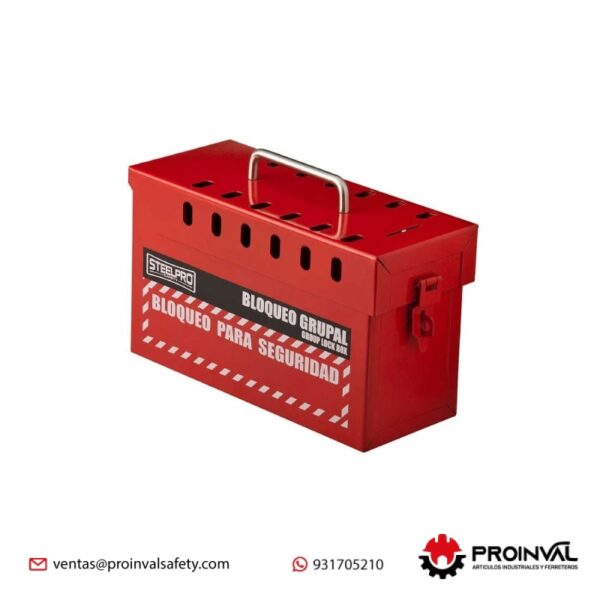 Caja de Bloqueo Grupal Roja Steelpro