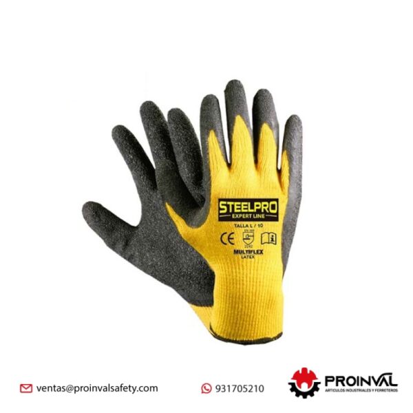 Guante Multiflex Latex Steelpro Amarillo