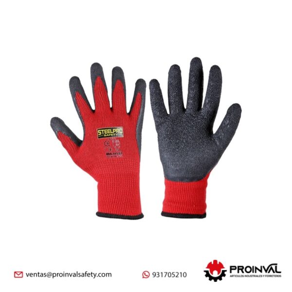 Guante Multiflex Latex Steelpro Rojo