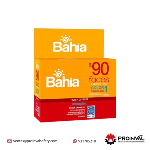 Bloqueador Bahia SPF 90 x 10 g Color 1 c/20 Sachets Faces