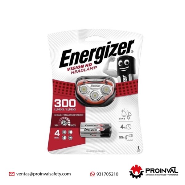 Linterna Frontal Energizer 300 Lumens