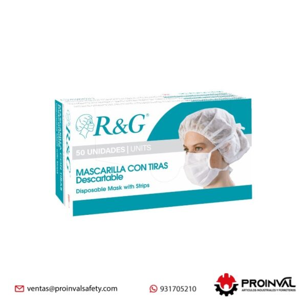 Mascarilla plana 3 pliegues RG